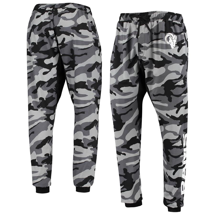 Los Angeles Rams FOCO Camo Jogger Pants - Black