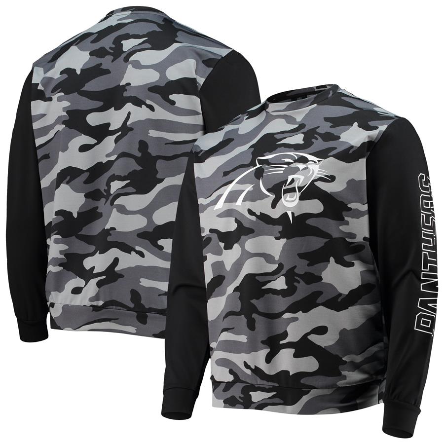 Carolina Panthers FOCO Camo Long Sleeve T-Shirt - Black