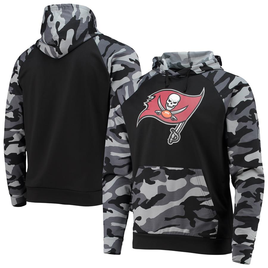 Tampa Bay Buccaneers FOCO Camo Raglan Pullover Hoodie - Black