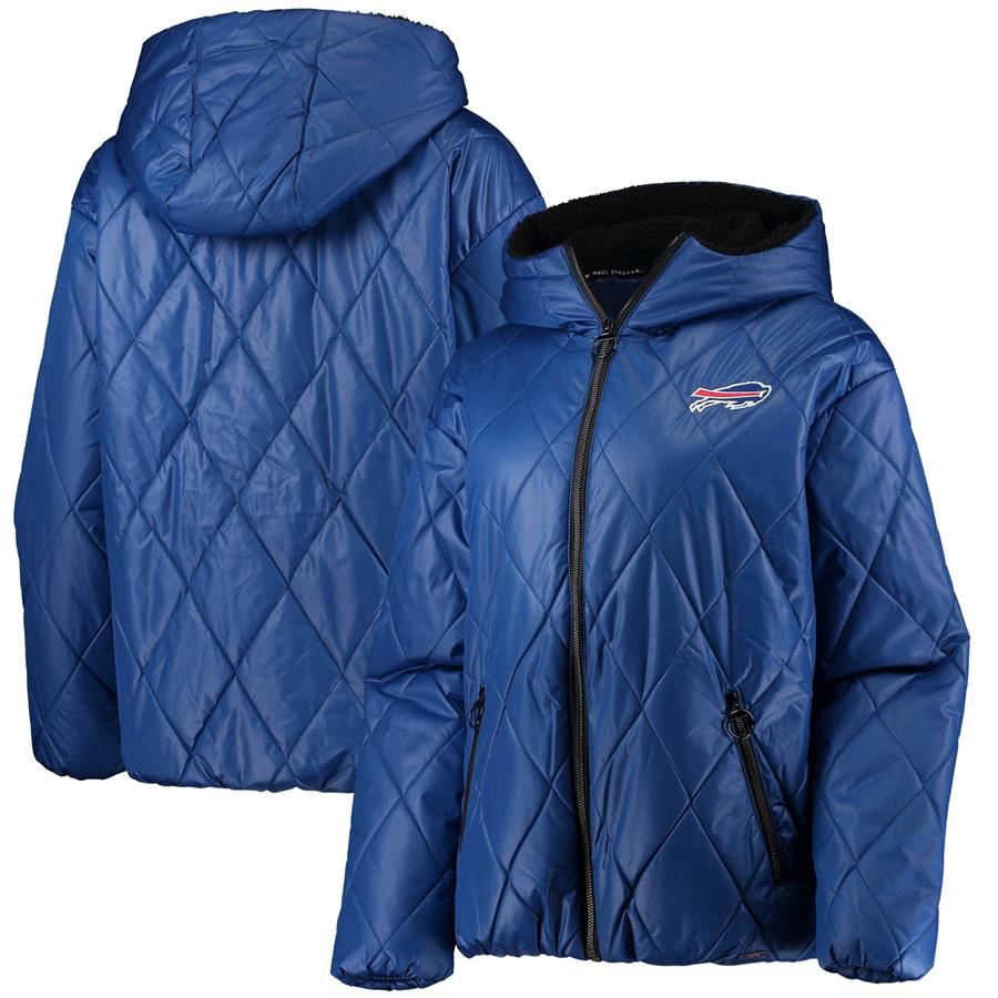 Buffalo Bills MSX by Michael Strahan Women's Charlotte Full-Zip Hoodie Puffer Jacket - Royal