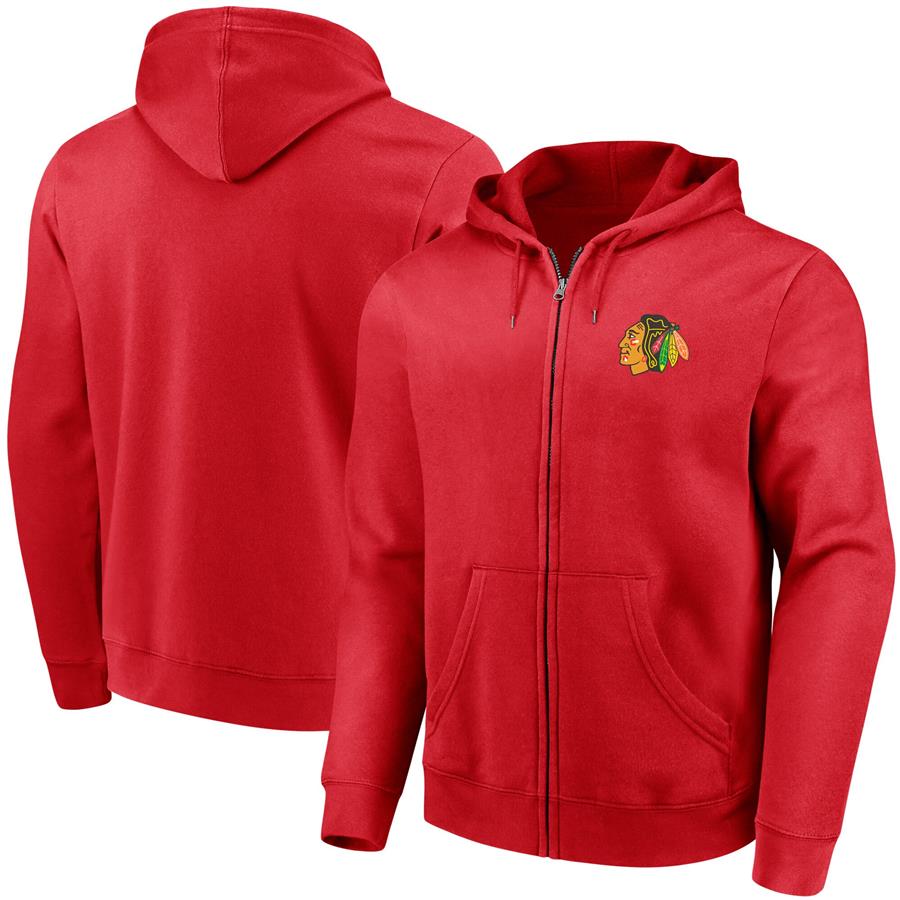 Chicago Blackhawks Fanatics Branded Primary Logo Full-Zip Hoodie - Red