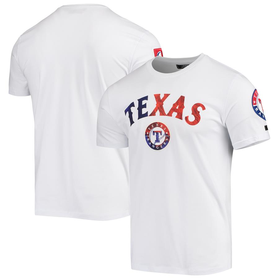 Texas Rangers Pro Standard Red, White & Blue T-Shirt - White