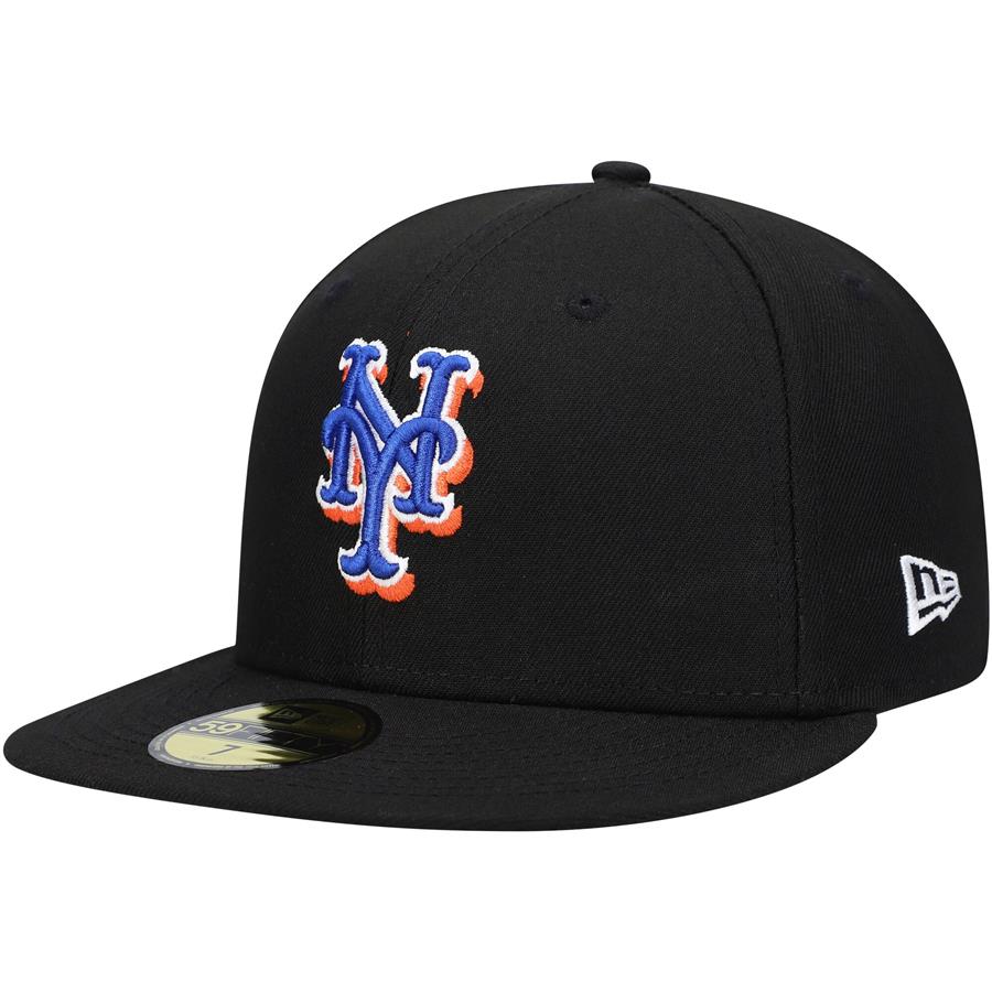 New York Mets New Era Cooperstown Collection Turn Back The Clock 59FIFTY Fitted Hat - Black