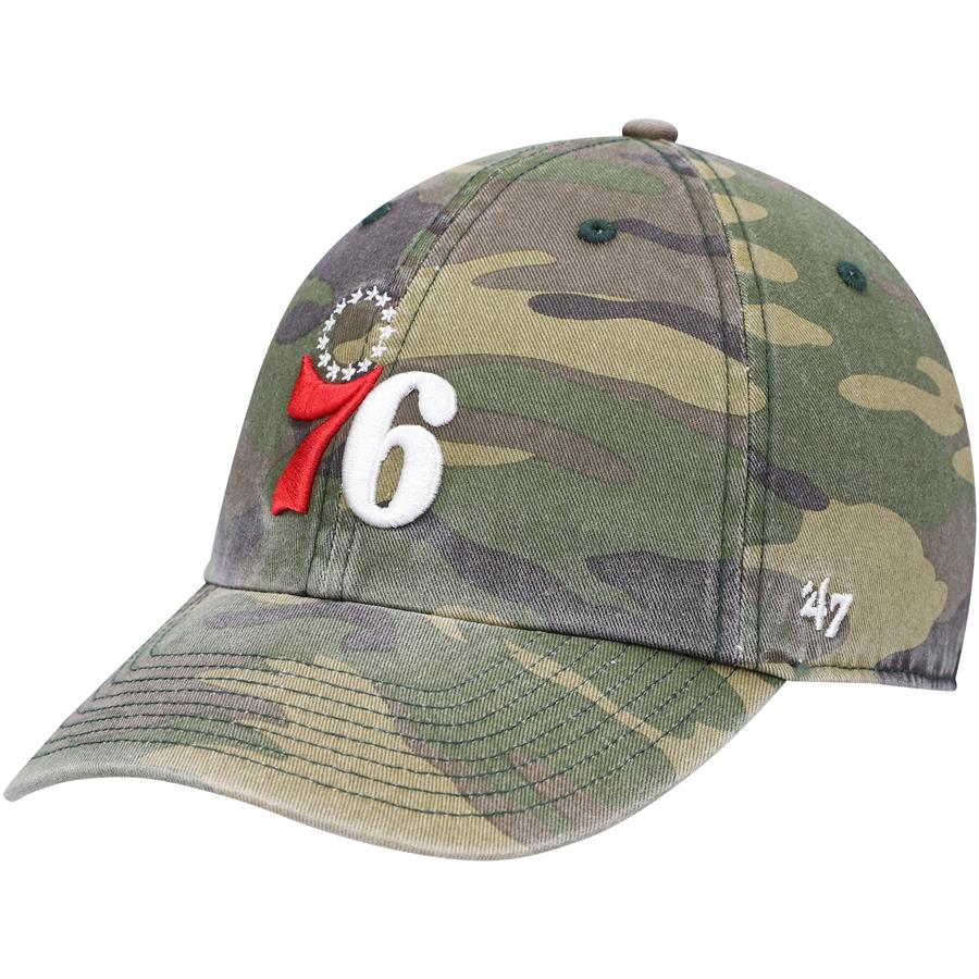 Philadelphia 76ers '47 Clean Up Adjustable Hat - Camo