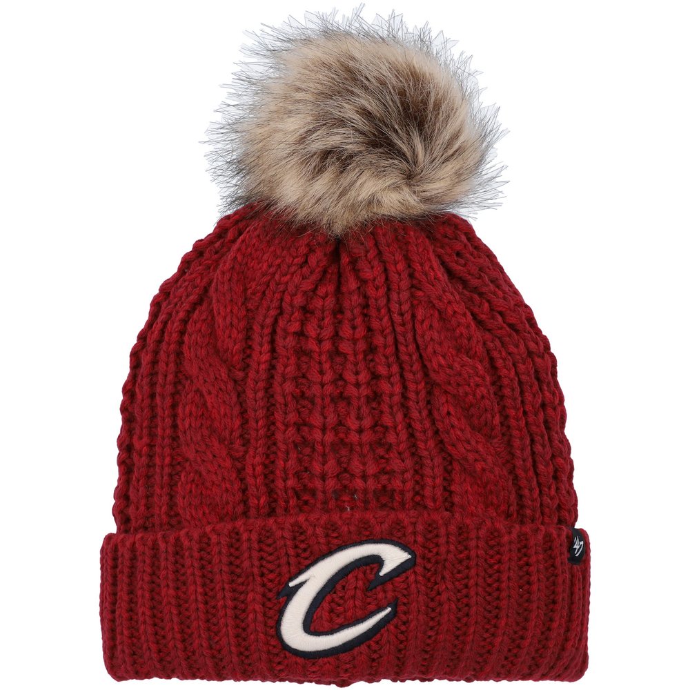 Cleveland Cavaliers '47 Women's Meeko Cuffed Knit Hat with Pom - Wine
