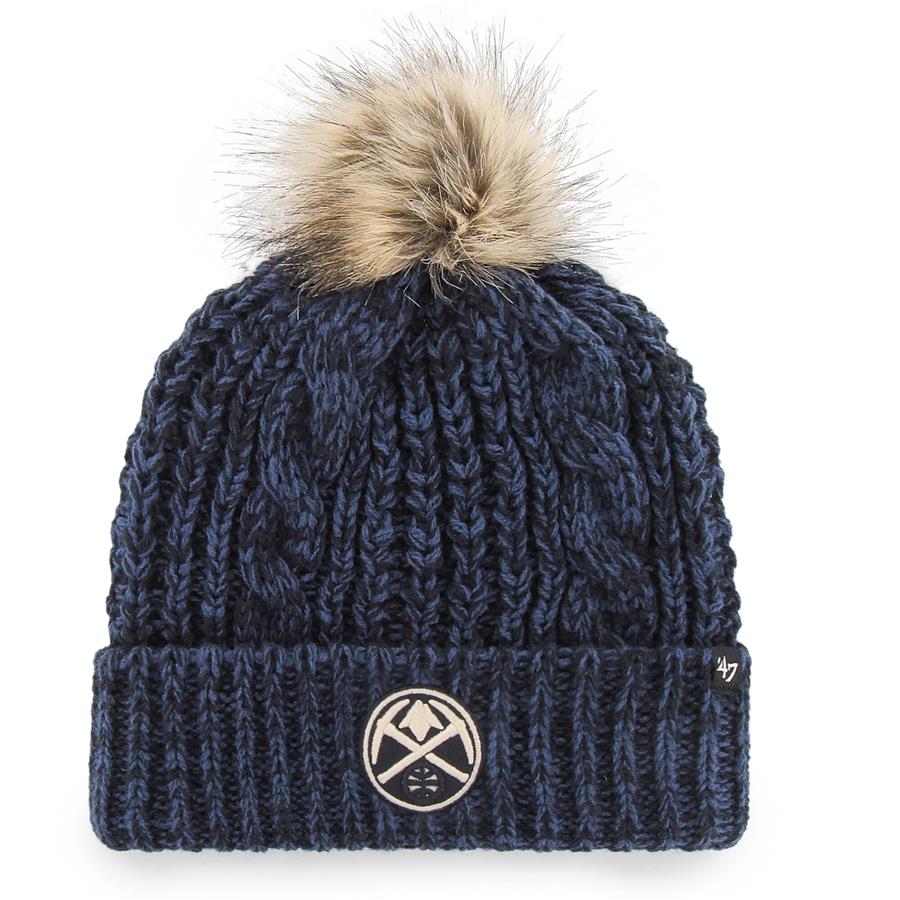 Denver Nuggets '47 Women's Meeko Cuffed Knit Hat with Pom - Navy