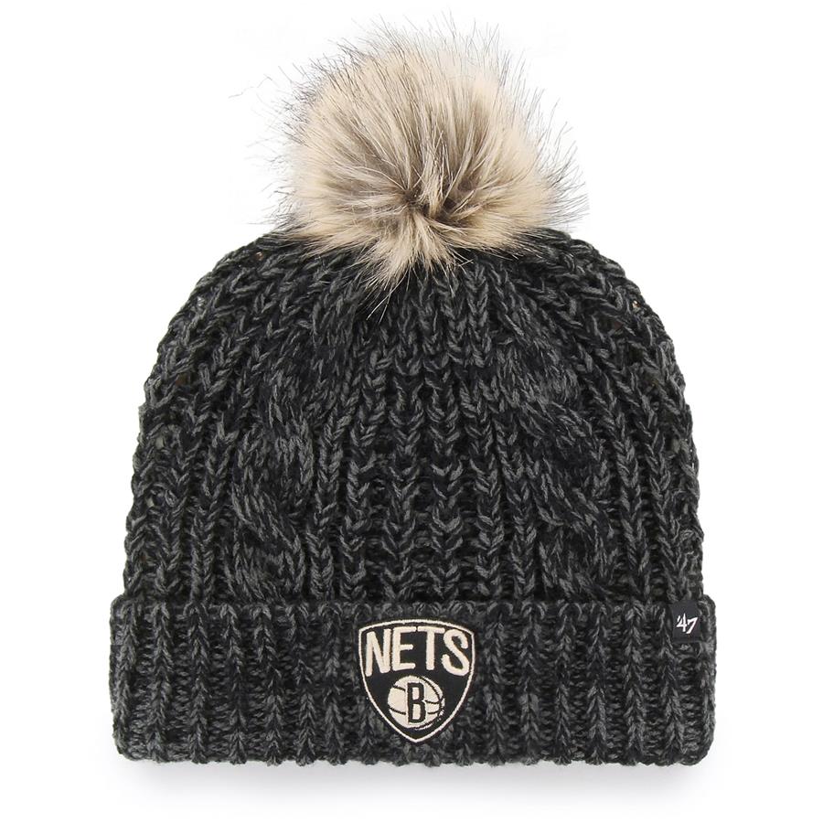Brooklyn Nets '47 Women's Meeko Cuffed Knit Hat with Pom - Black