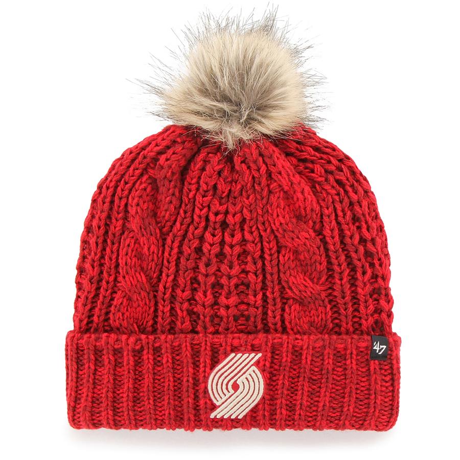 Portland Trail Blazers '47 Women's Meeko Cuffed Knit Hat with Pom - Red