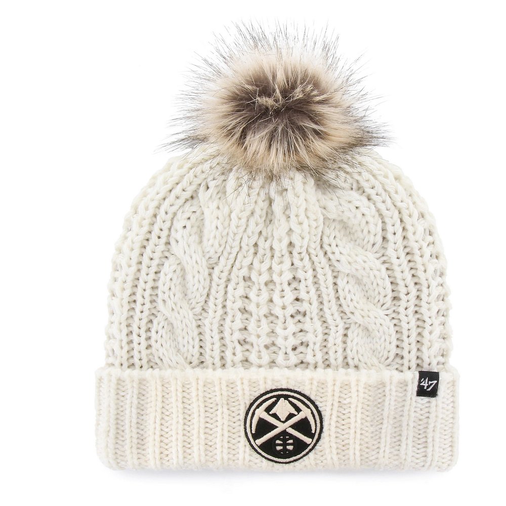 Denver Nuggets '47 Women's Meeko Cuffed Knit Hat with Pom - White