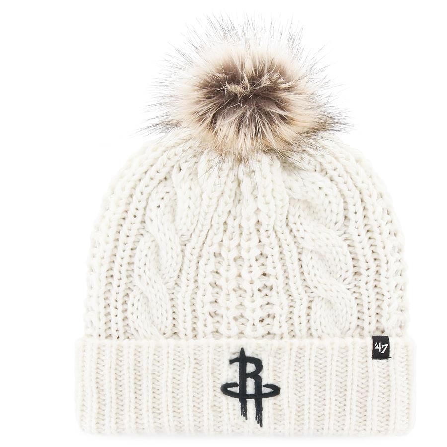 Houston Rockets '47 Women's Meeko Cuffed Knit Hat with Pom - White
