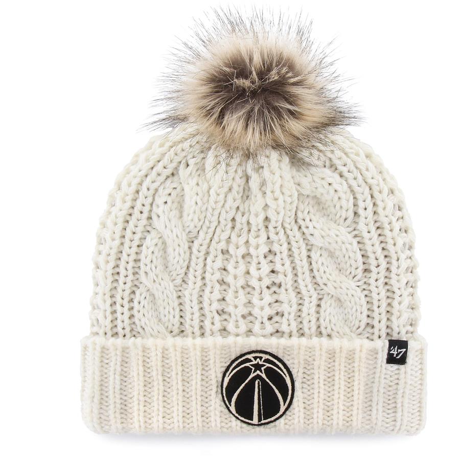 Washington Wizards '47 Women's Meeko Cuffed Knit Hat with Pom - White
