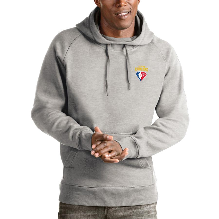 Cleveland Cavaliers Antigua NBA 75th Anniversary Victory Pullover Hoodie - Heathered Gray