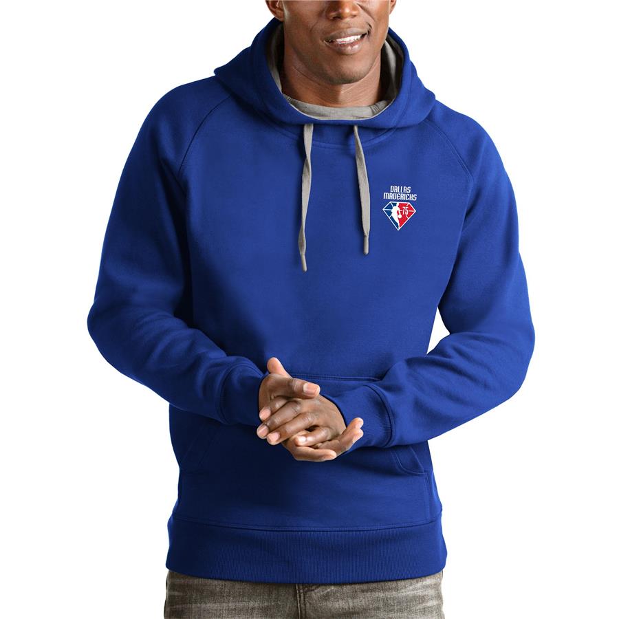 Dallas Mavericks Antigua NBA 75th Anniversary Victory Pullover Hoodie - Royal