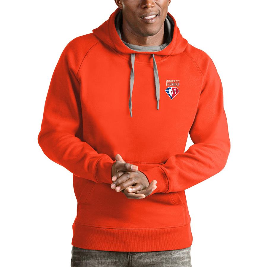 Oklahoma City Thunder Antigua NBA 75th Anniversary Victory Pullover Hoodie - Orange
