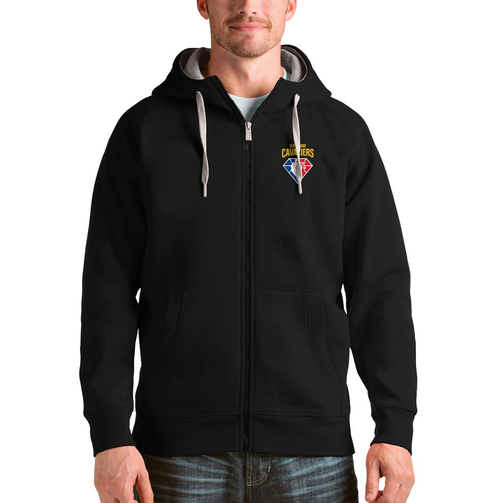 Cleveland Cavaliers Antigua NBA 75th Anniversary Victory Full-Zip Hoodie - Black
