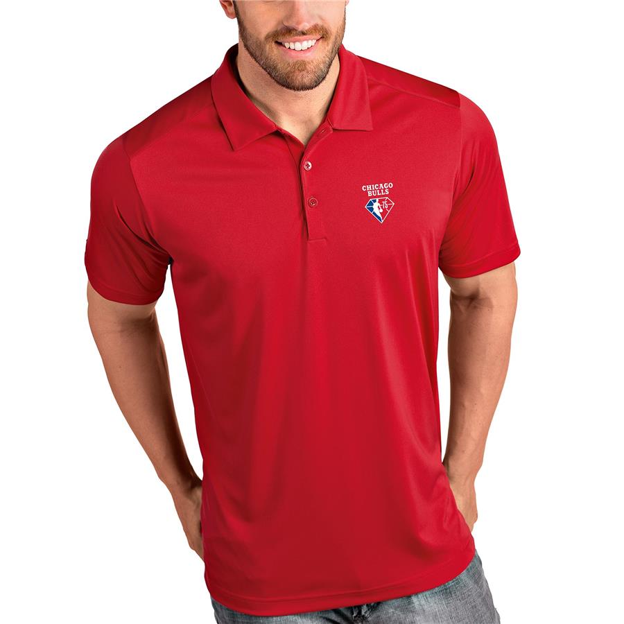 Chicago Bulls Antigua NBA 75th Anniversary Tribute Polo - Red
