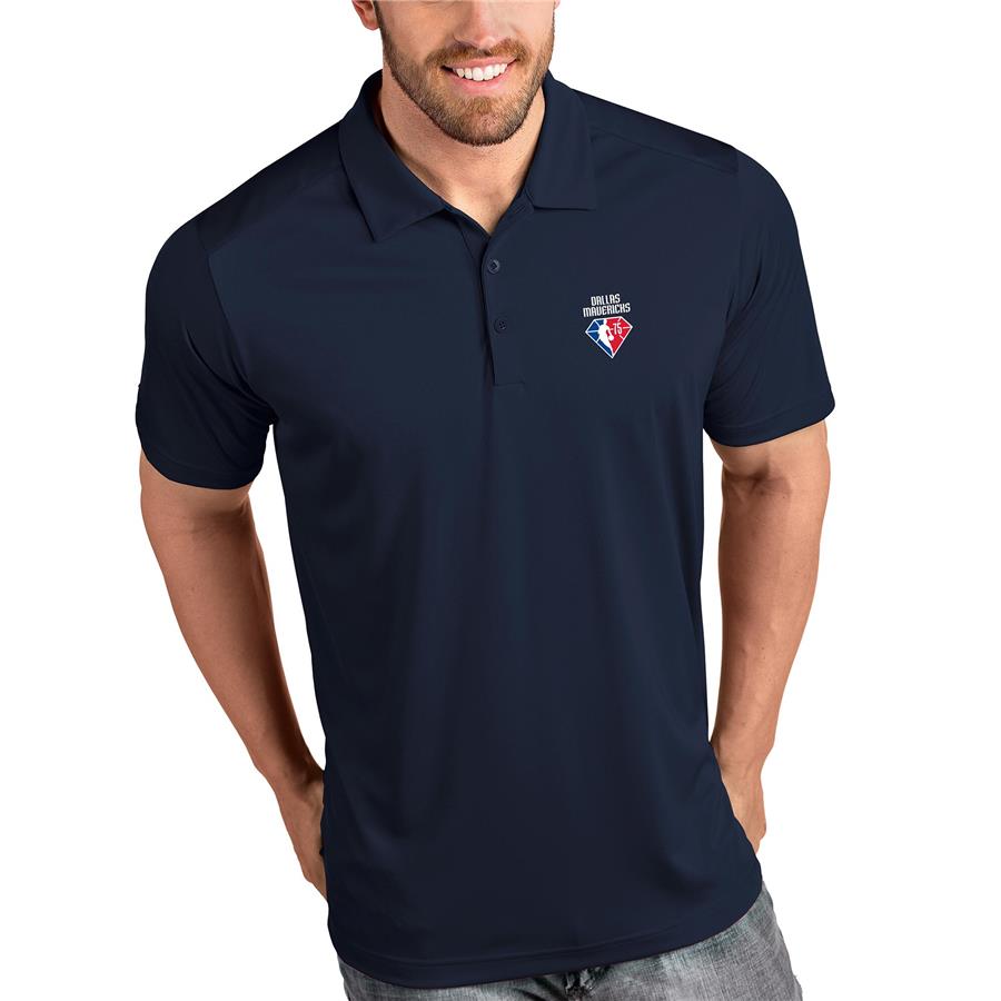 Dallas Mavericks Antigua NBA 75th Anniversary Tribute Polo - Navy