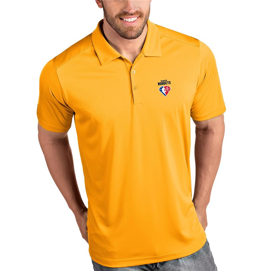 Denver Nuggets Antigua NBA 75th Anniversary Tribute Polo - Gold