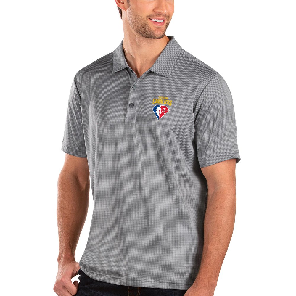 Cleveland Cavaliers Antigua NBA 75th Anniversary Balance Polo - Charcoal