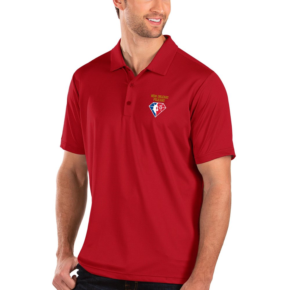 New Orleans Pelicans Antigua NBA 75th Anniversary Balance Polo - Red