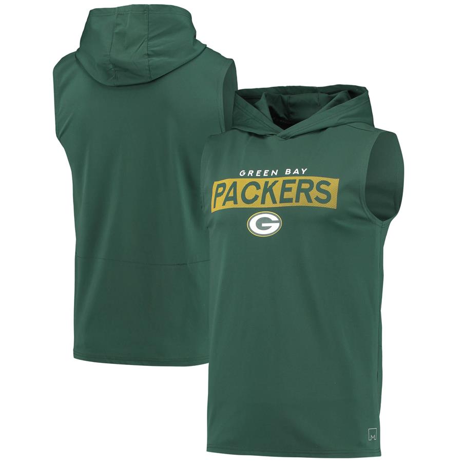 Green Bay Packers MSX by Michael Strahan Movement Sleeveless Performance Pullover Hoodie - Green