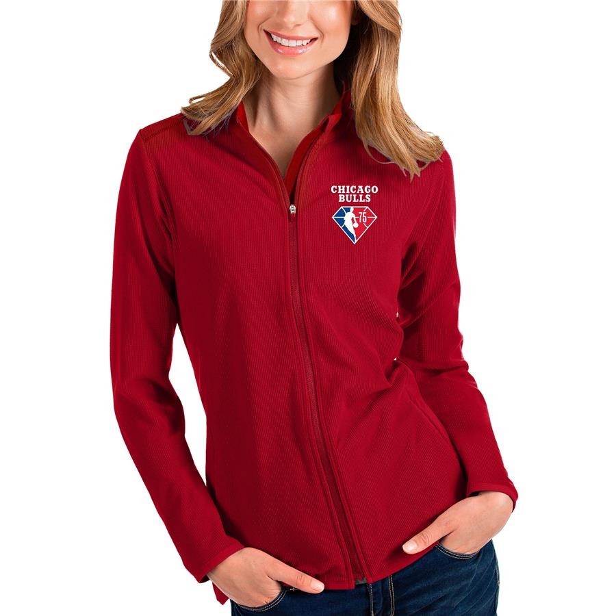 Chicago Bulls Antigua Women's NBA 75th Anniversary Glacier Full-Zip Jacket - Red