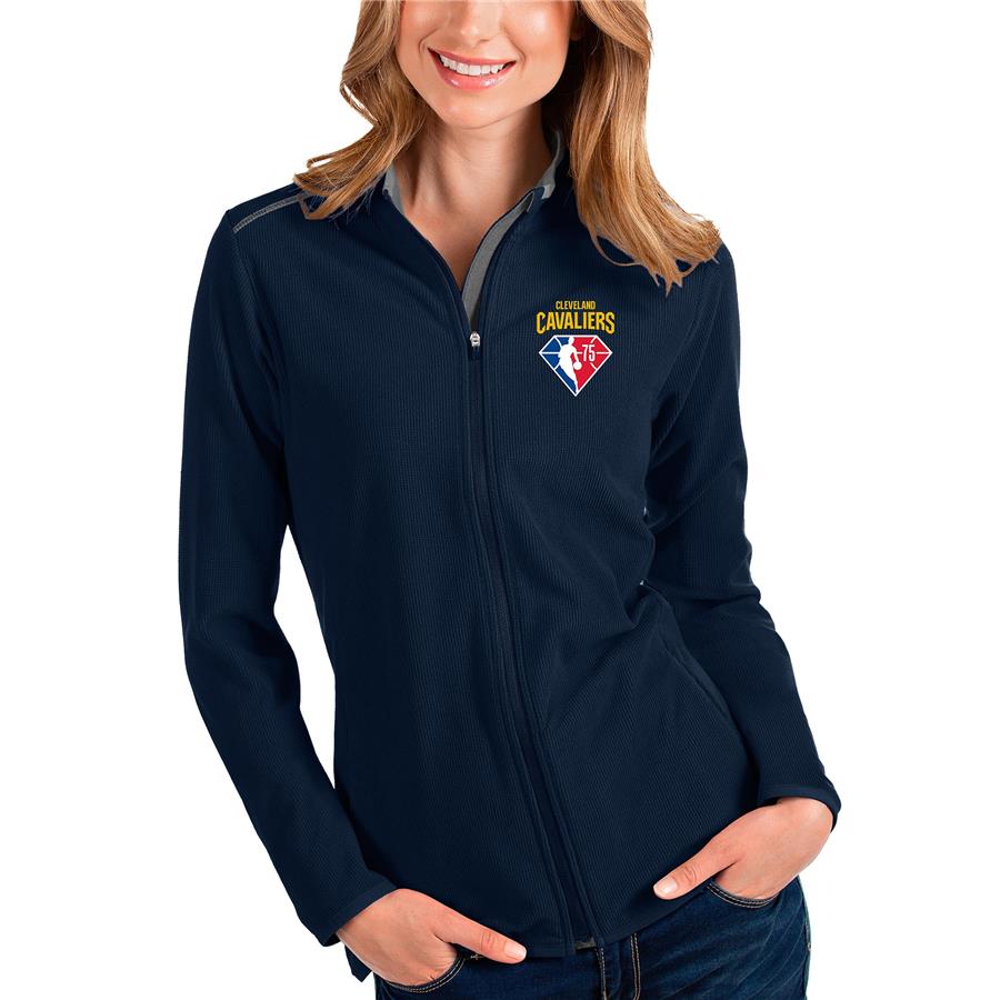 Cleveland Cavaliers Antigua Women's NBA 75th Anniversary Glacier Full-Zip Jacket - Navy