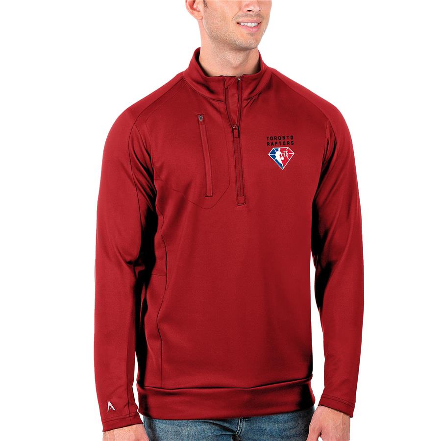 Toronto Raptors Antigua NBA 75th Anniversary Generation Quarter-Zip Pullover Jacket - Red