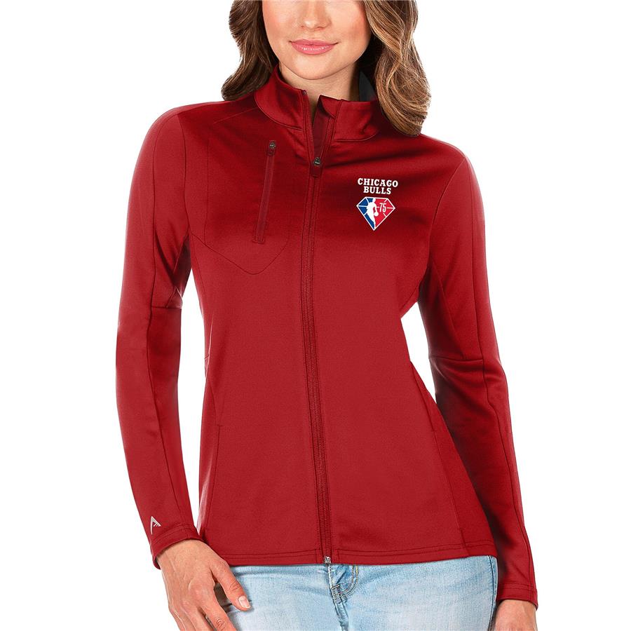 Chicago Bulls Antigua Women's NBA 75th Anniversary Generation Full-Zip - Red