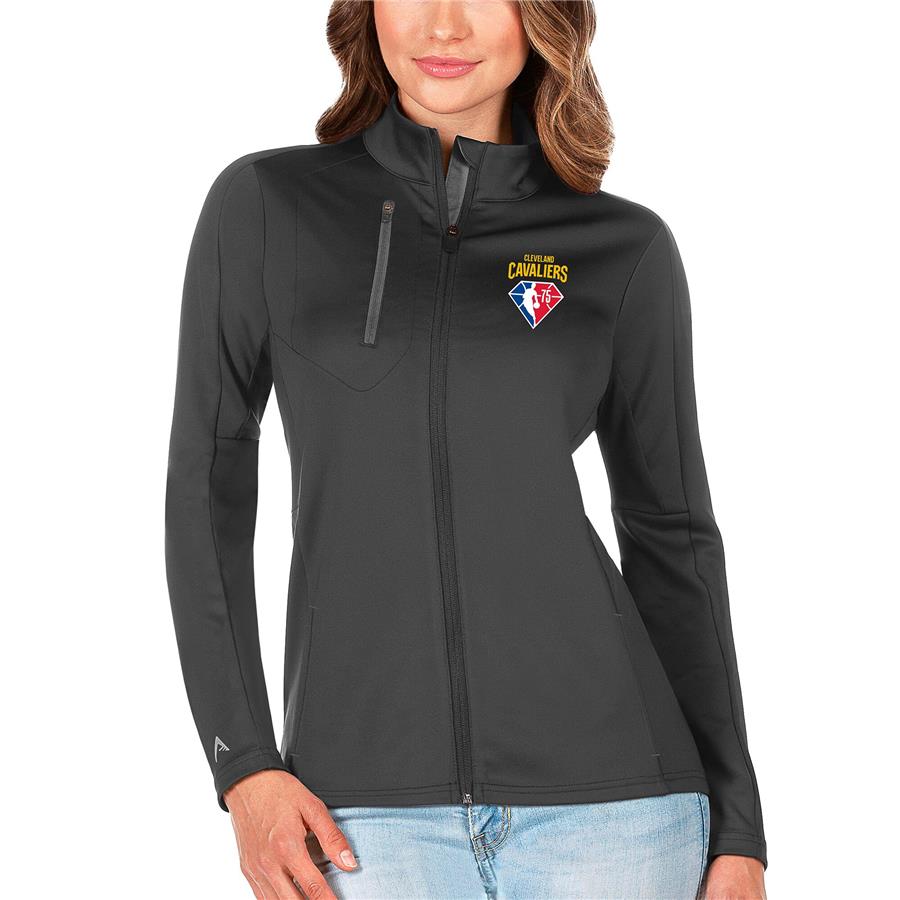 Cleveland Cavaliers Antigua Women's NBA 75th Anniversary Generation Full-Zip - Charcoal