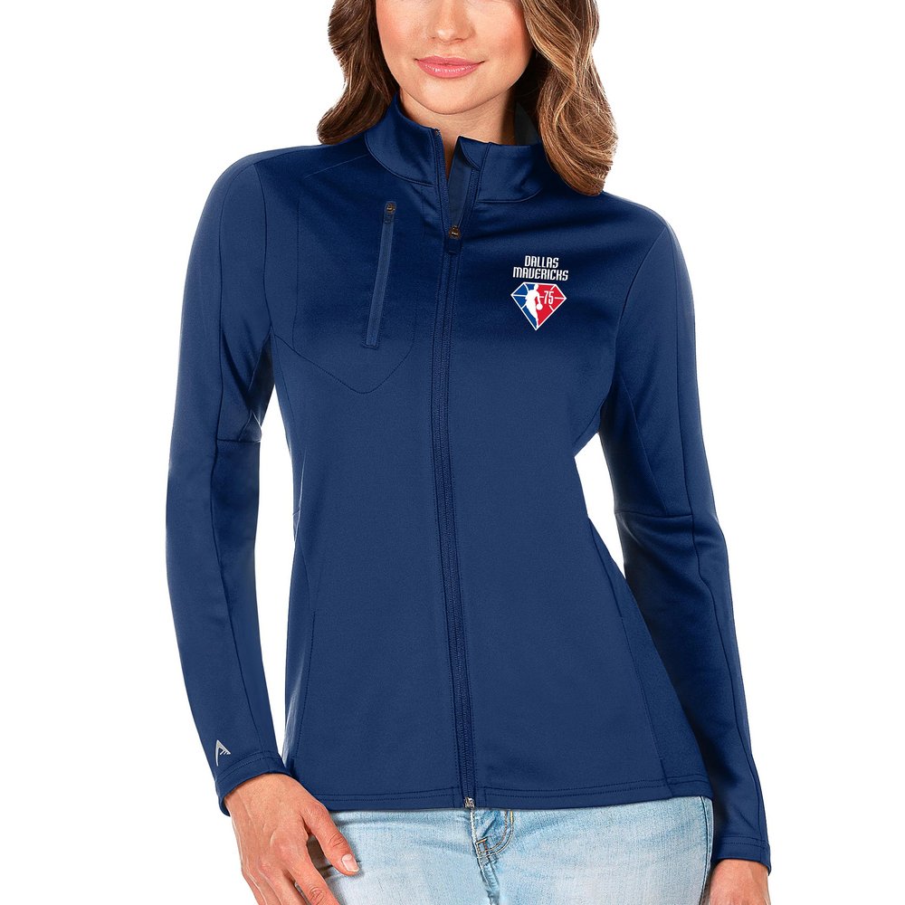 Dallas Mavericks Antigua Women's NBA 75th Anniversary Generation Full-Zip - Royal