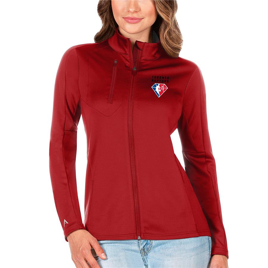 Toronto Raptors Antigua Women's NBA 75th Anniversary Generation Full-Zip - Red