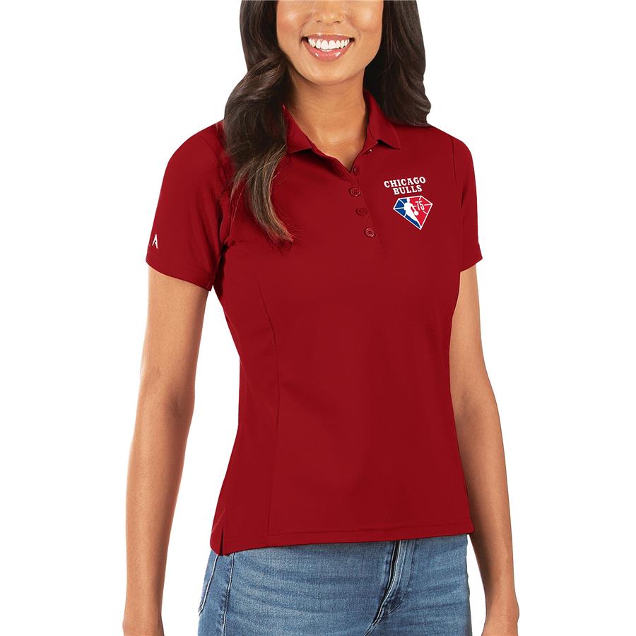 Chicago Bulls Antigua Women's NBA 75th Anniversary Legacy Pique Polo - Red
