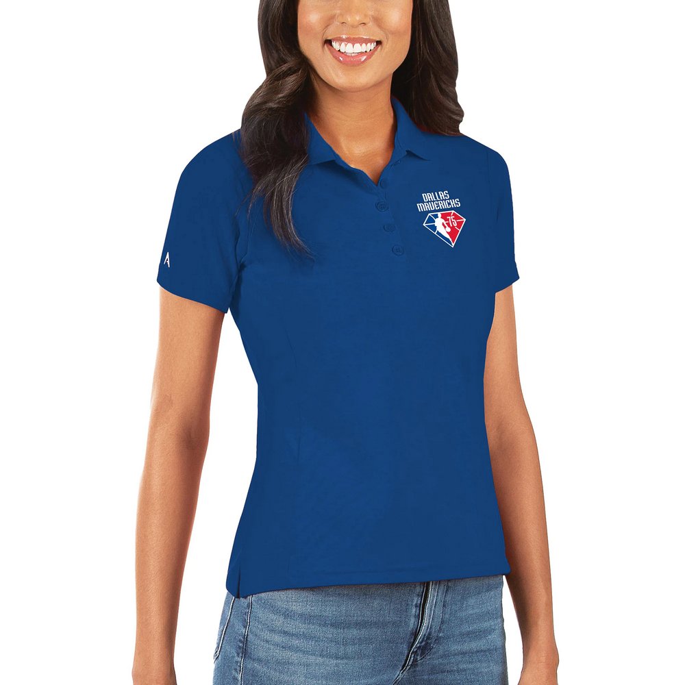Dallas Mavericks Antigua Women's NBA 75th Anniversary Legacy Pique Polo - Royal