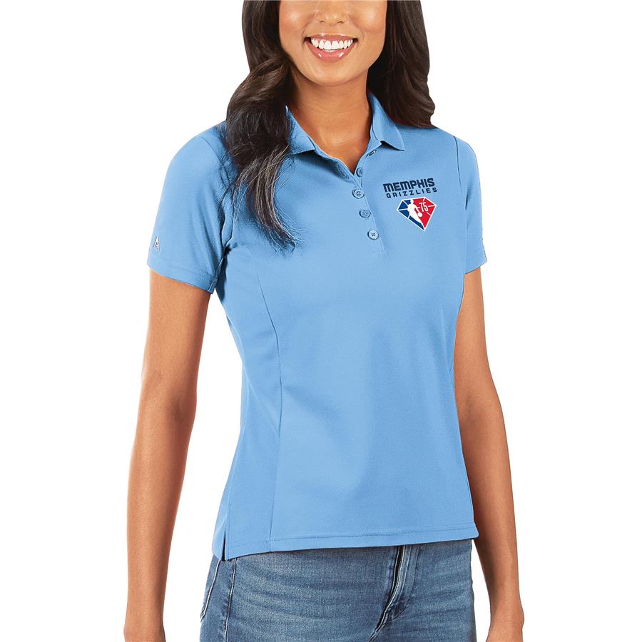 Memphis Grizzlies Antigua Women's NBA 75th Anniversary Legacy Pique Polo - Blue