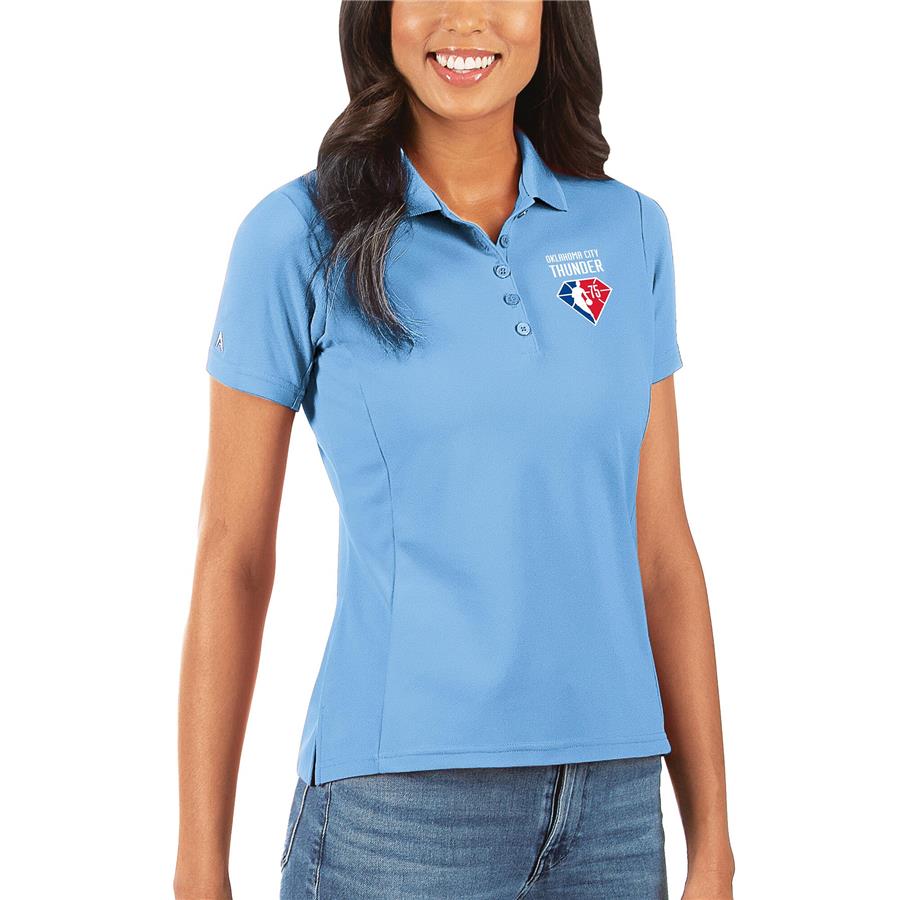 Oklahoma City Thunder Antigua Women's NBA 75th Anniversary Legacy Pique Polo - Blue
