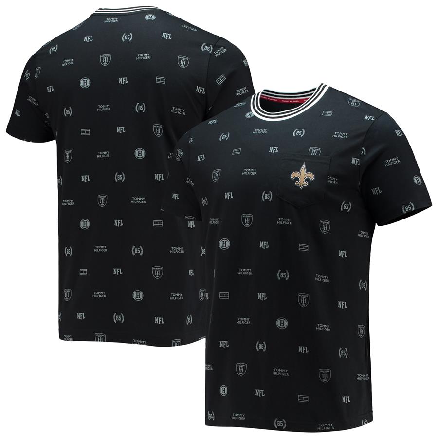 New Orleans Saints Tommy Hilfiger Essential Pocket T-Shirt - Black