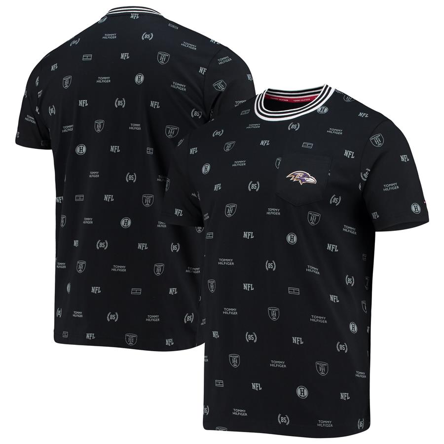 Baltimore Ravens Tommy Hilfiger Essential Pocket T-Shirt - Black