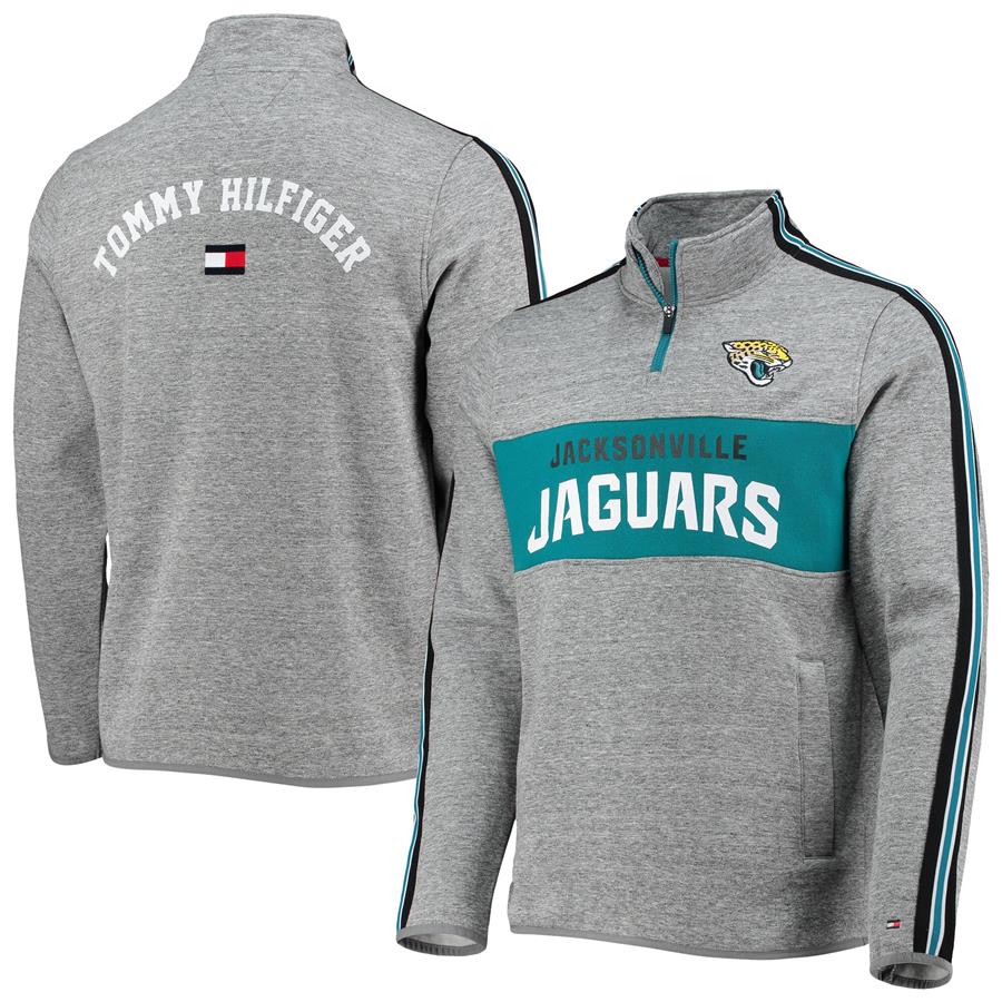 Jacksonville Jaguars Tommy Hilfiger Mario Quarter-Zip Jacket - Heathered Gray