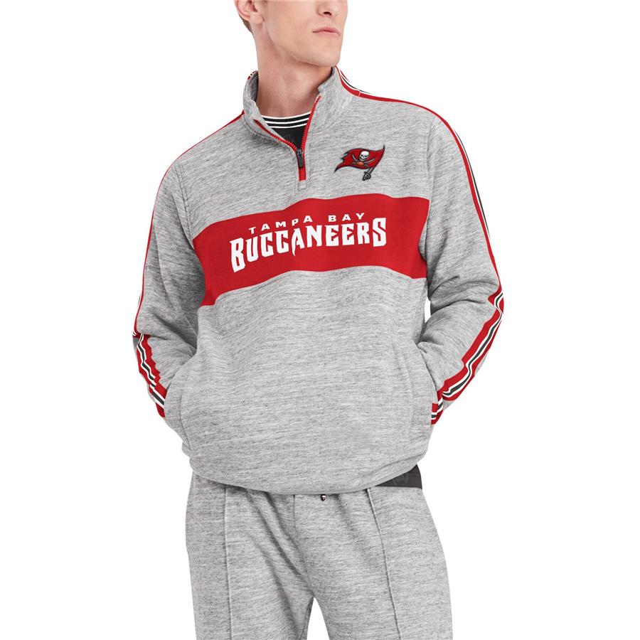 Tampa Bay Buccaneers Tommy Hilfiger Mario Quarter-Zip Jacket - Heathered Gray
