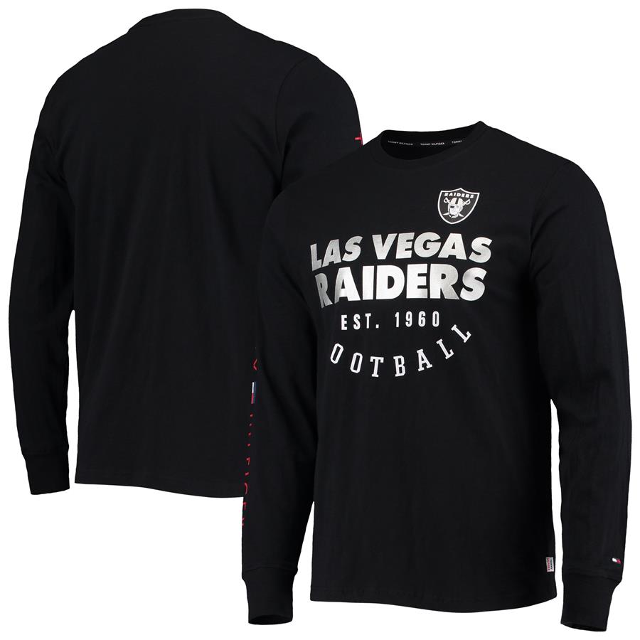 Las Vegas Raiders Tommy Hilfiger Peter Long Sleeve T-Shirt - Black