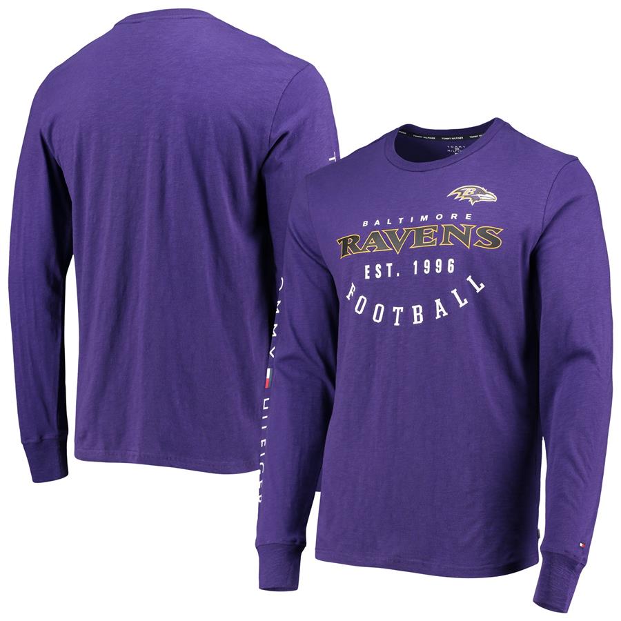 Baltimore Ravens Tommy Hilfiger Peter Long Sleeve T-Shirt - Purple