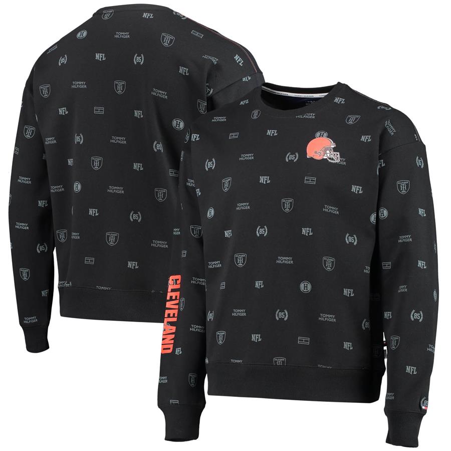 Cleveland Browns Tommy Hilfiger Reid Graphic Pullover Sweatshirt - Black