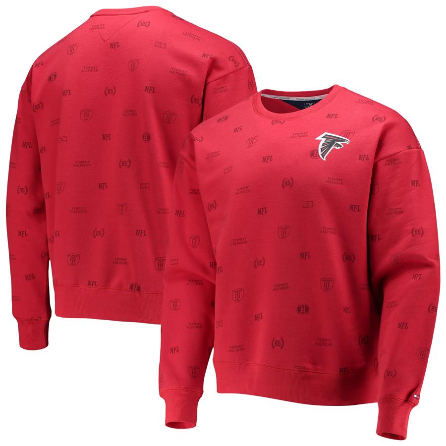 Atlanta Falcons Tommy Hilfiger Reid Graphic Pullover Sweatshirt - Red