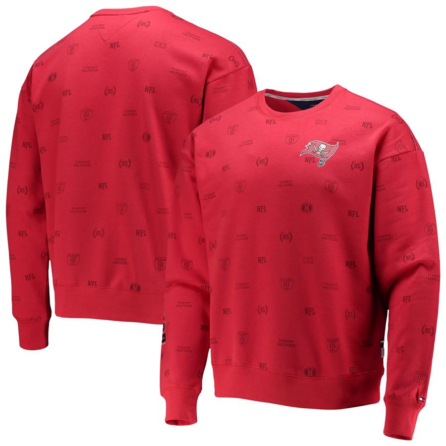 Tampa Bay Buccaneers Tommy Hilfiger Reid Graphic Pullover Sweatshirt - Red