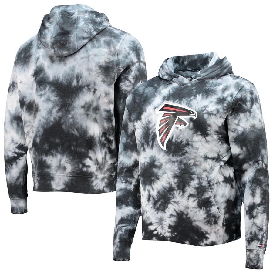 Atlanta Falcons Tommy Hilfiger Stanley Tie-Dye Pullover Hoodie - Black