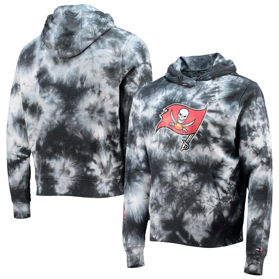 Tampa Bay Buccaneers Tommy Hilfiger Stanley Tie-Dye Pullover Hoodie - Black