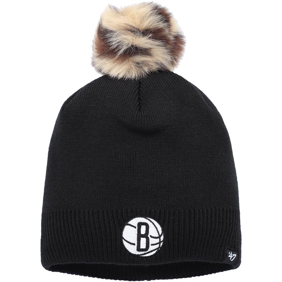 Brooklyn Nets '47 Women's Serengeti Knit Beanie with Pom - Black