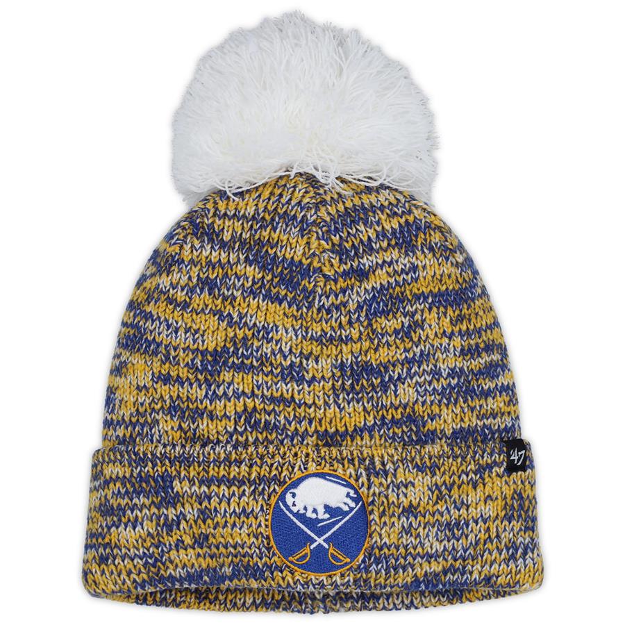 Buffalo Sabres '47 Women's Triple Cross Cuffed Knit Hat with Pom - Royal