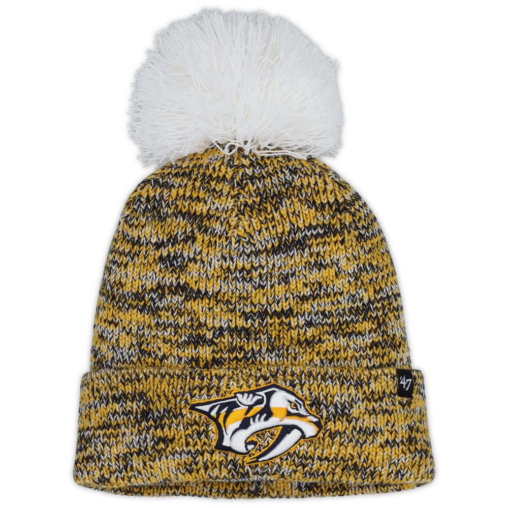 Nashville Predators '47 Women's Triple Cross Cuffed Knit Hat with Pom - Navy